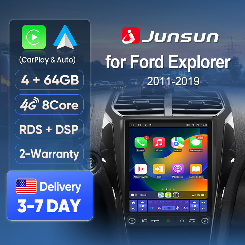 Japanese Traditional Lifestyle - Junsun ワイヤレスCarPlayスクリーン フォード エクスプローラー 2011-2019 カーオーディオ