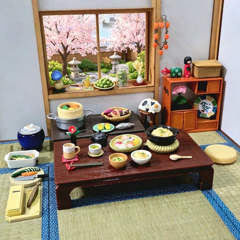 Japan Lifestyle - 在庫あり 本物のRE-MENTプチサンプルフードトイ ブルーミング和風ライフシリーズ ミニチュアシーン小道具 ブラインドボックスおもちゃ ギフト