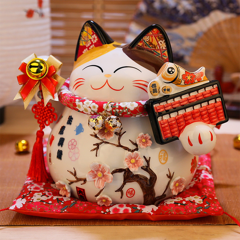 8 インチセラミック招き猫招き猫フォーチュン猫像風水装飾品工 - Japan Lifestyle のレビューと価格