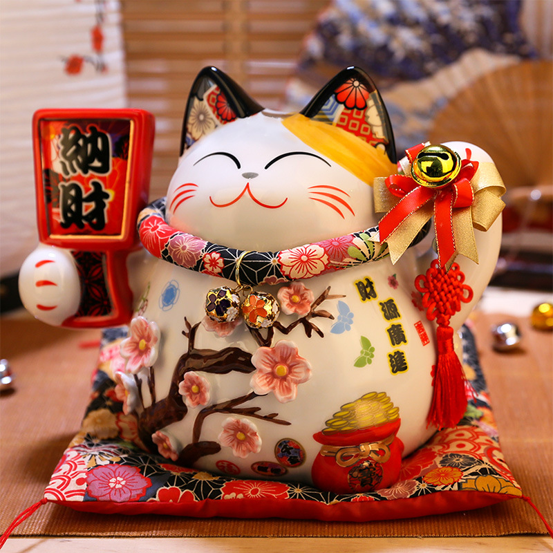 8 インチセラミック招き猫招き猫フォーチュン猫像風水装飾品工 - Japan Lifestyle のレビューと価格