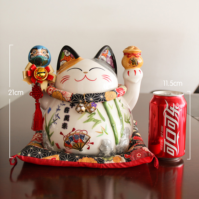 8 インチセラミック招き猫招き猫フォーチュン猫像風水装飾品工 - Japan Lifestyle のレビューと価格