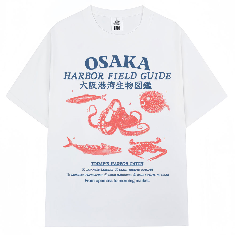日本風大阪港フィールドガイドグラフィックTシャツ メンズ レ - Japanese Man Lifestyle のレビューと価格