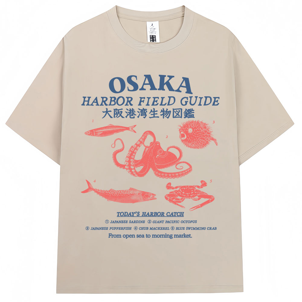 日本風大阪港フィールドガイドグラフィックTシャツ メンズ レ - Japanese Man Lifestyle のレビューと価格