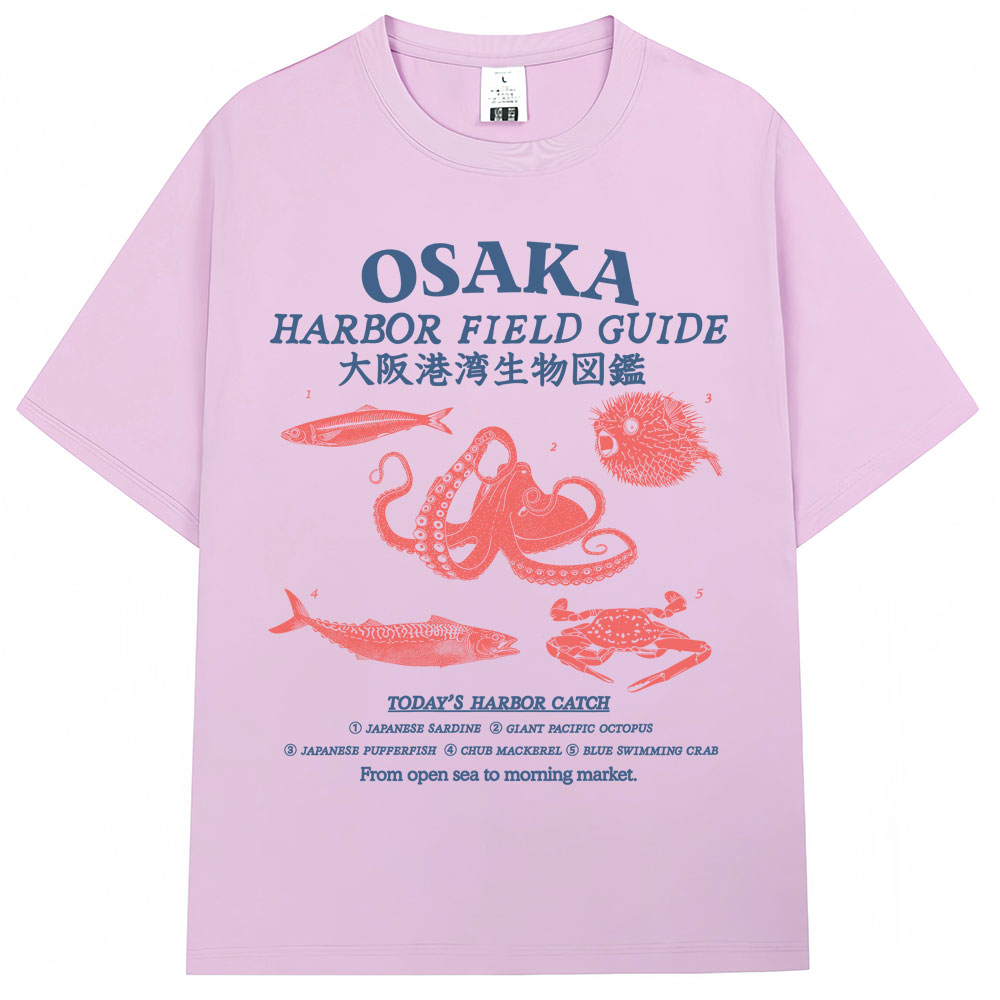 日本風大阪港フィールドガイドグラフィックTシャツ メンズ レ - Japanese Man Lifestyle のレビューと価格